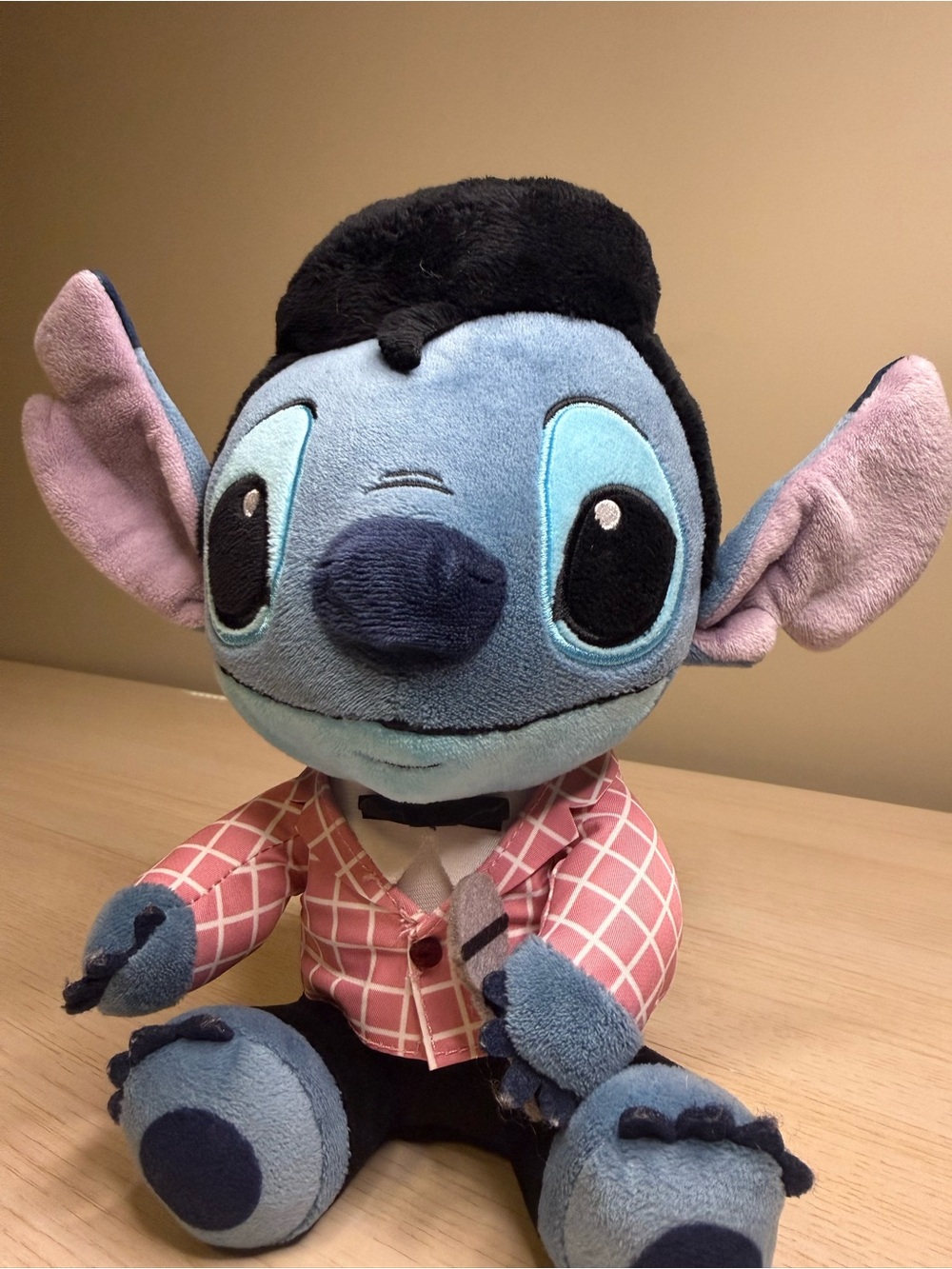Disney Stitch Inspired by Elvis Pink Checkered Suit Plush.